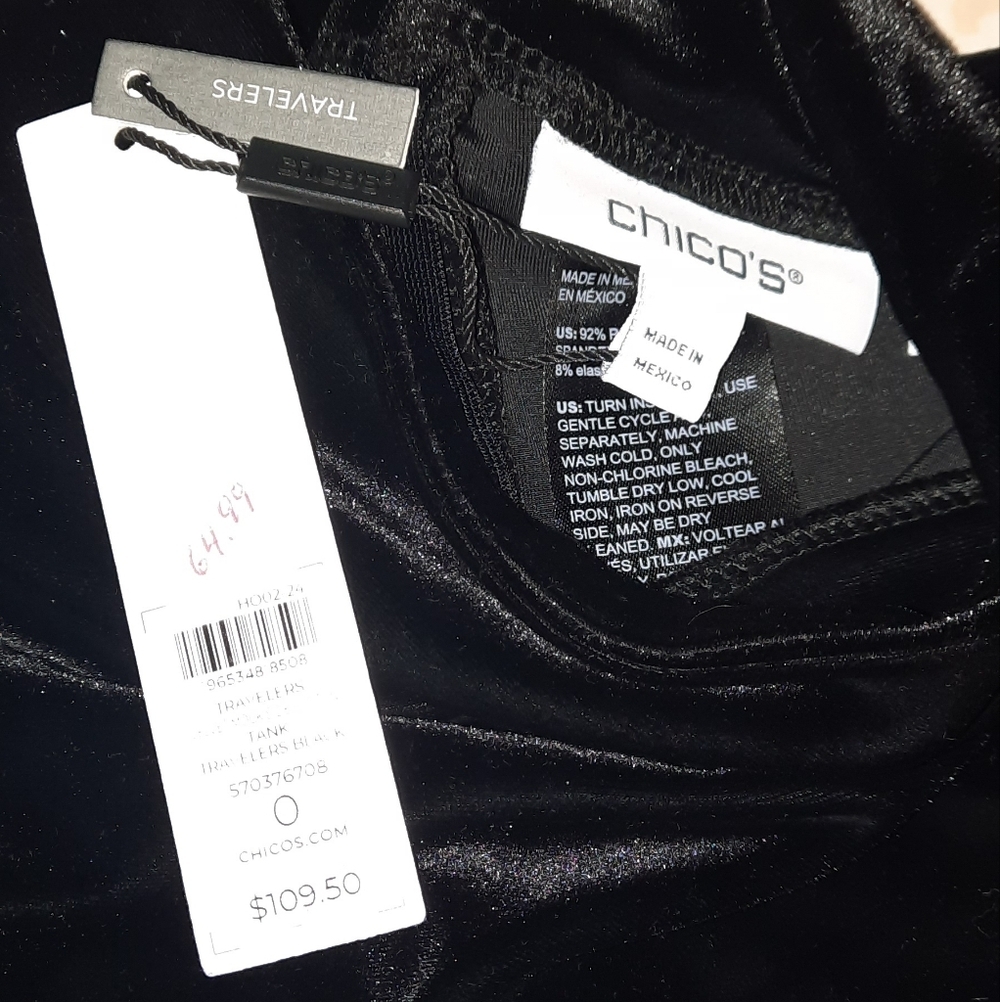 Chico's Black Velvet Sleeveless Mock Neck Midi Dress - Picture 13 of 13